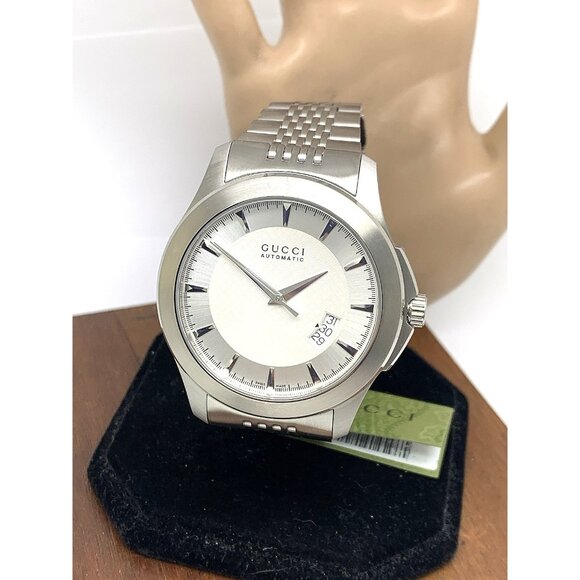Gucci Men's Watch YA126209 G-Timeless Swiss Automatic Silver Steel 44mm - Picture 1 of 14